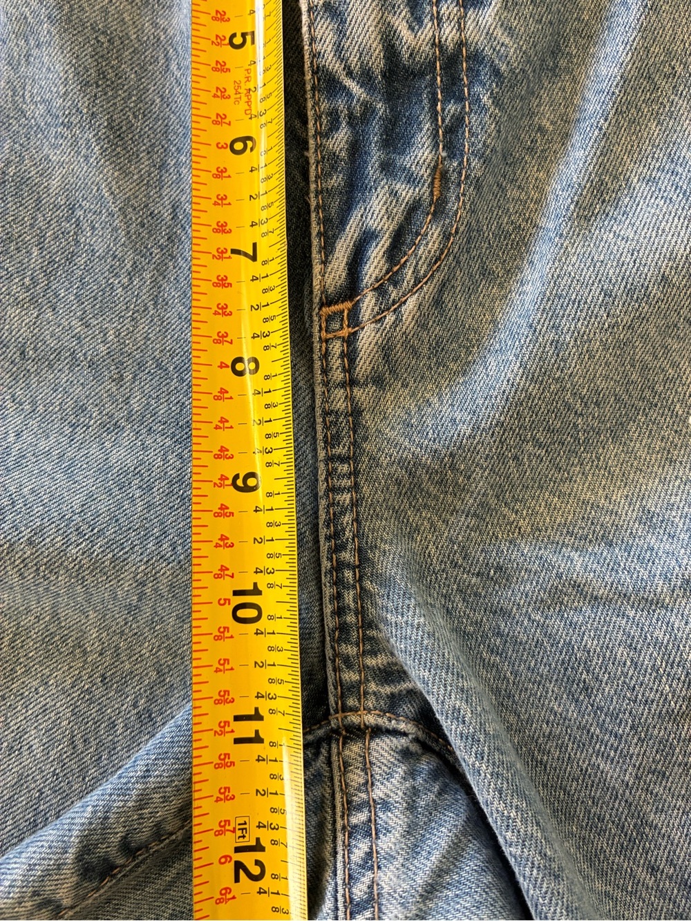 Garage Distressed High Rise Blue Denim Jeans - Classic Ripped Style - Picture 11 of 14